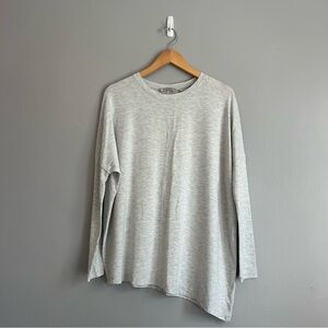 Athleta Light Gray Crew Neck Top